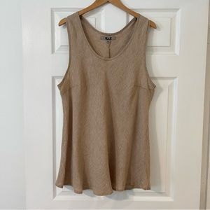 Flax Tan Linen Tank Top Plus 2G